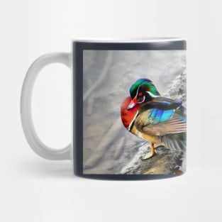 Wood Duck with Watercolor Effects Mug